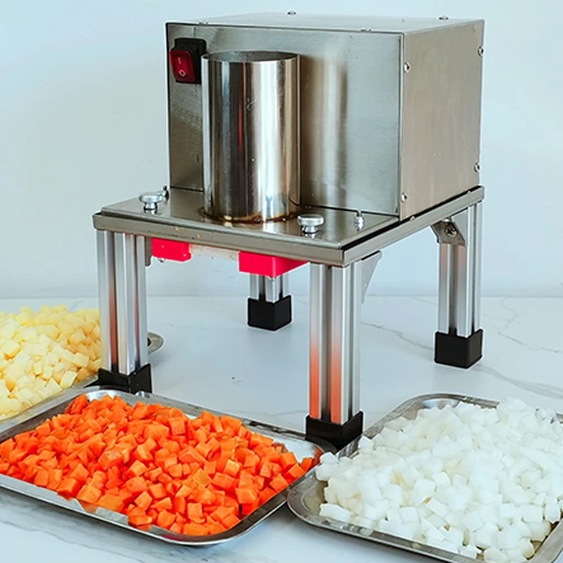 Máquina para cortar en cubitos, rábano, patata, pepino, máquina para cortar partículas, cortadora cuadrada, rebanadora de gran calibre