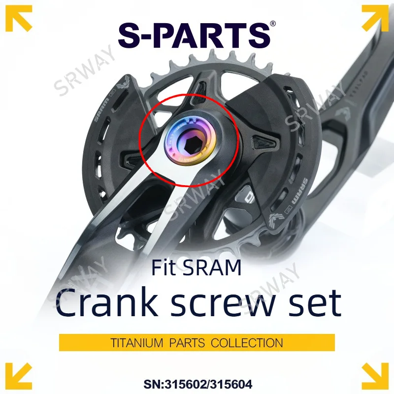 

Premium Titanium Alloy Crank Arm Cover Screw set for Quarq Red Force Sram SL Compatible with Road mountain Bike Models S-PARTS