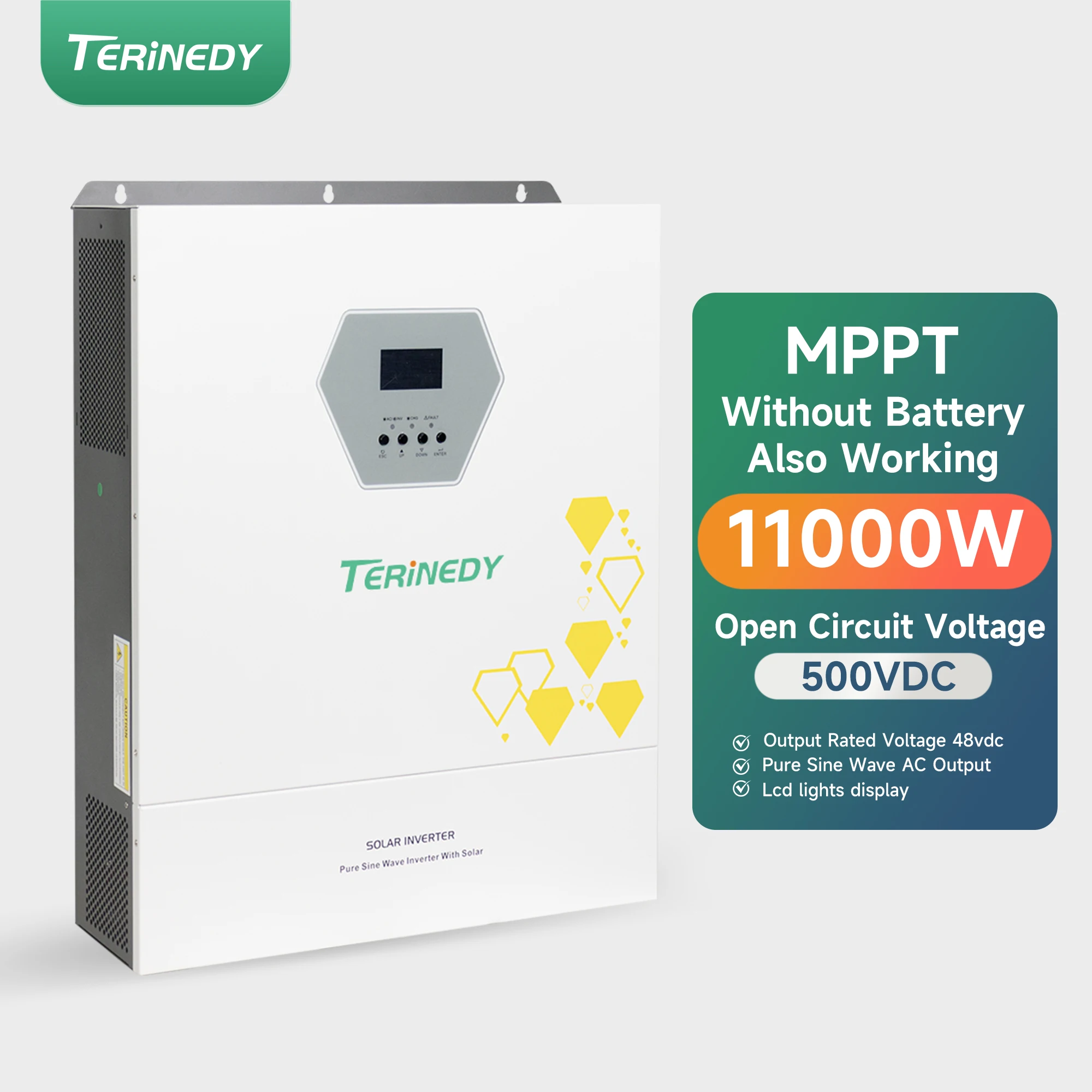 Double MPPT 11kw 11000W Wide PV Input Hybrid Solar Storage Inverter Grid 220vac 230vac 240vac Support Three Phase Parallel