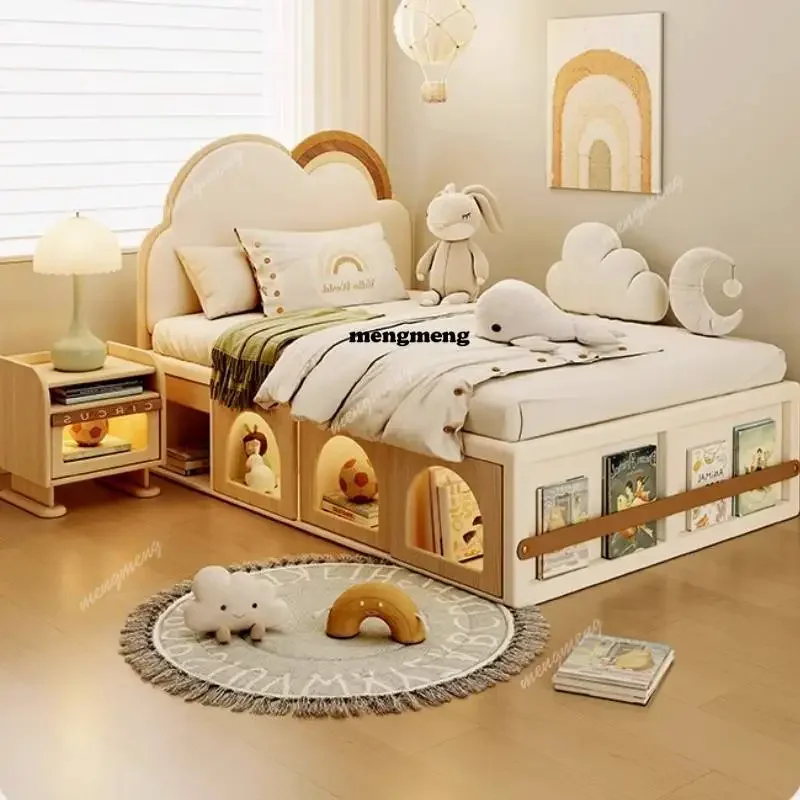 D80 Storage Normal Safety Kids Beds Safety Simple Custom Single Children Beds Toddler Modern Style Camas Infantiles Furniture Ho
