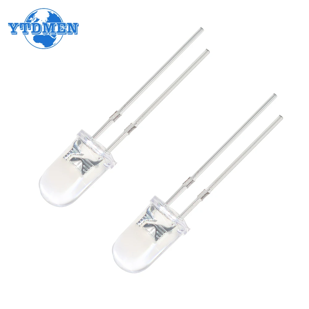 50/100 stks 5mm LED Ultra Heldere Transparant Wit Groen Rood Blauw Geel Oranje Lichtgevende Diode Ronde LED Assortiment Kit