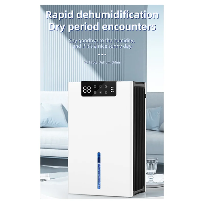 ABDJ-Dumidificatore domestico Serbatoio dell'acqua da 2,4 litri A prova di umidità Essiccatore d'aria Purificazione interna Rimozione dell'umidità Acqua Arresto completo