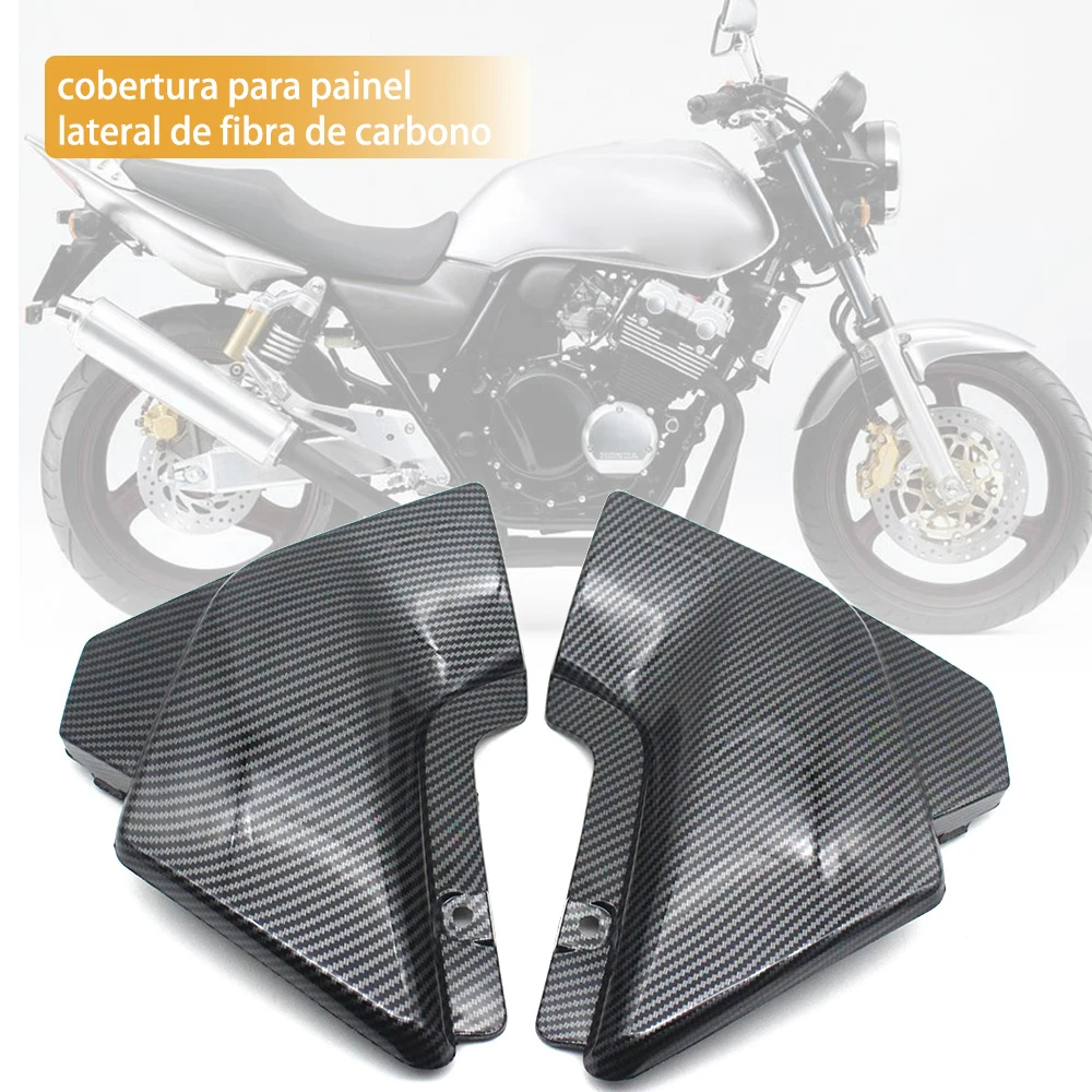 カーボンファイバーパターンのサイドカバーフェアリングシートボディの下ホンダcb400-vtec-3-2005-2007用バッテリーサブフレーム