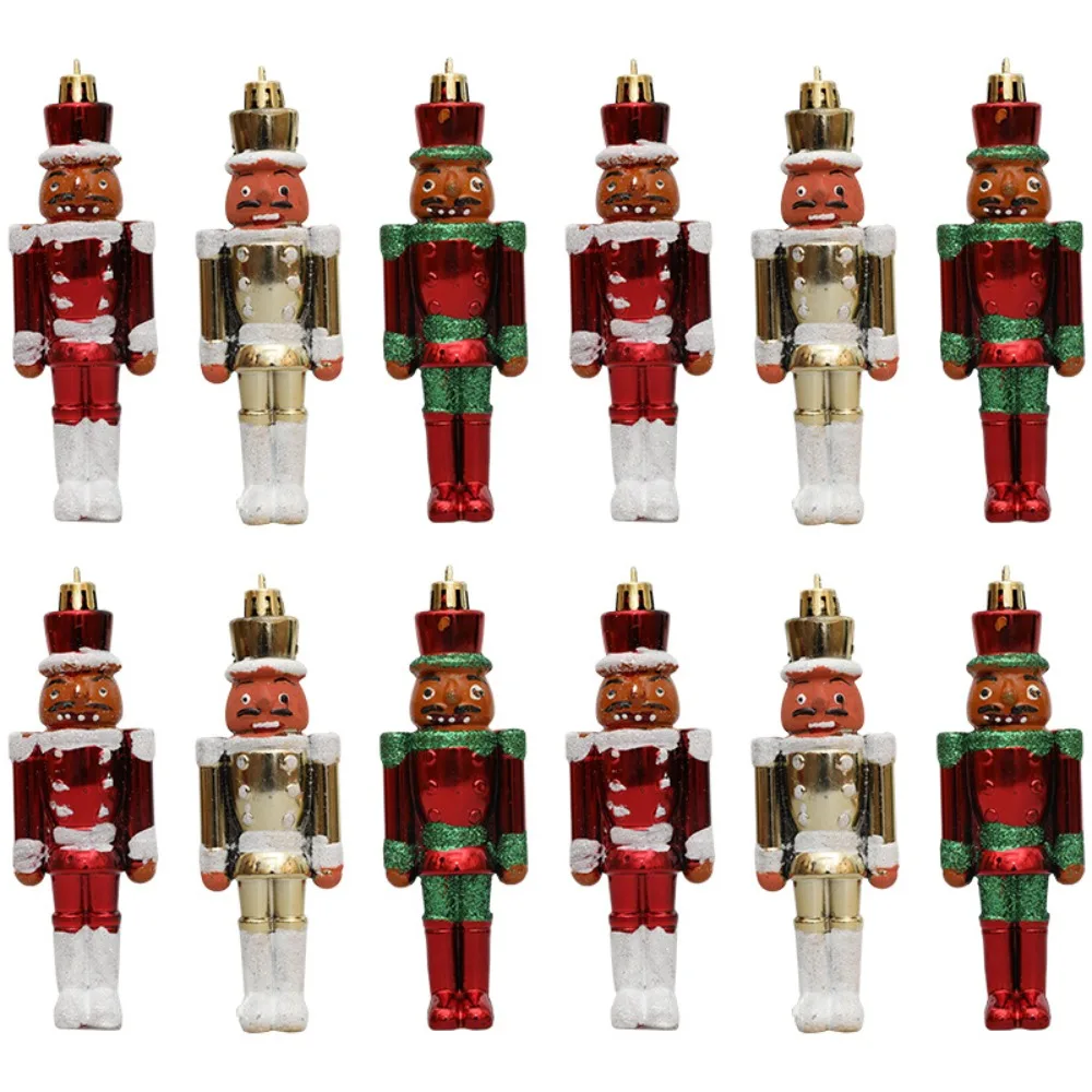 

3Pcs/Box Walnut Soldier Private Christmas Tree Ornament Plastic DIY Crafts Painted Christmas Gifts Boxes New Year