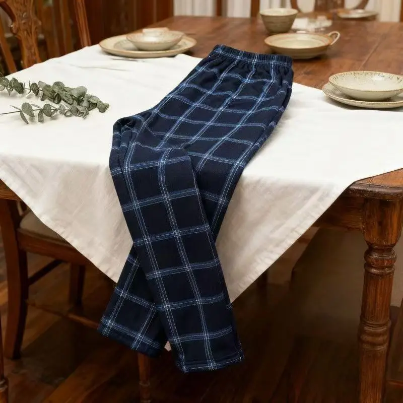 

Мужские пижамные штаны нового стиля, длинные брюки на осень и зиму 2025, универсальные для дома, повседневный свободный крой, большой размер, можно носить на улице