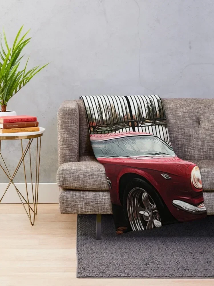 Red Coupe '65 Mustang- ( Cartooned) Throw Blanket Summer Beddings christmas decoration Decoratives manga Blankets