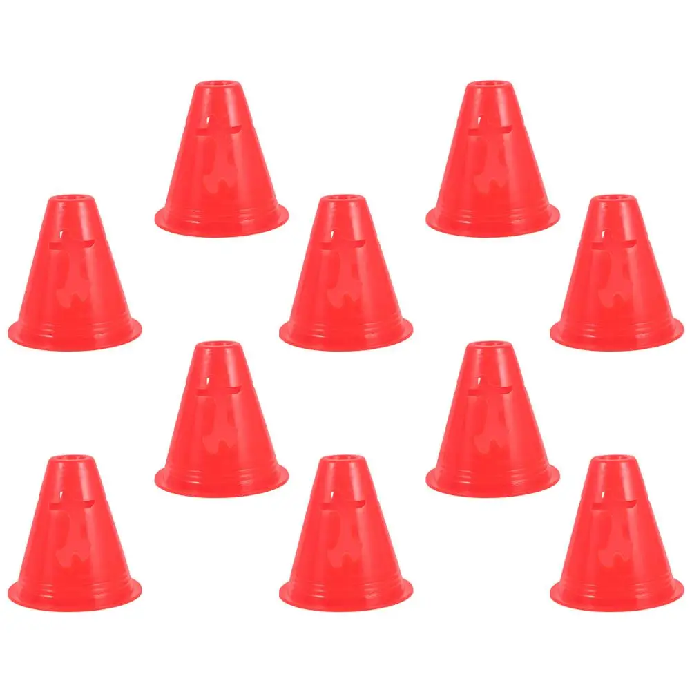 

10 Pcs Football Roller Skating Barrier Barrel Soccer Agility Equipment Skates Mini Cones for Sports Training Colored