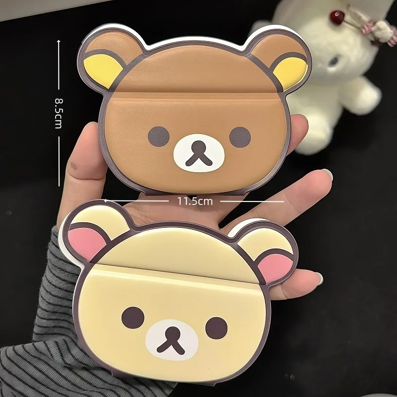Rilakkuma Folding Makeup Mirror Cute Simple Portable Handheld Makeup Mirror Foldable Girls Compact Travel Pocket Mirror Gift - view 3