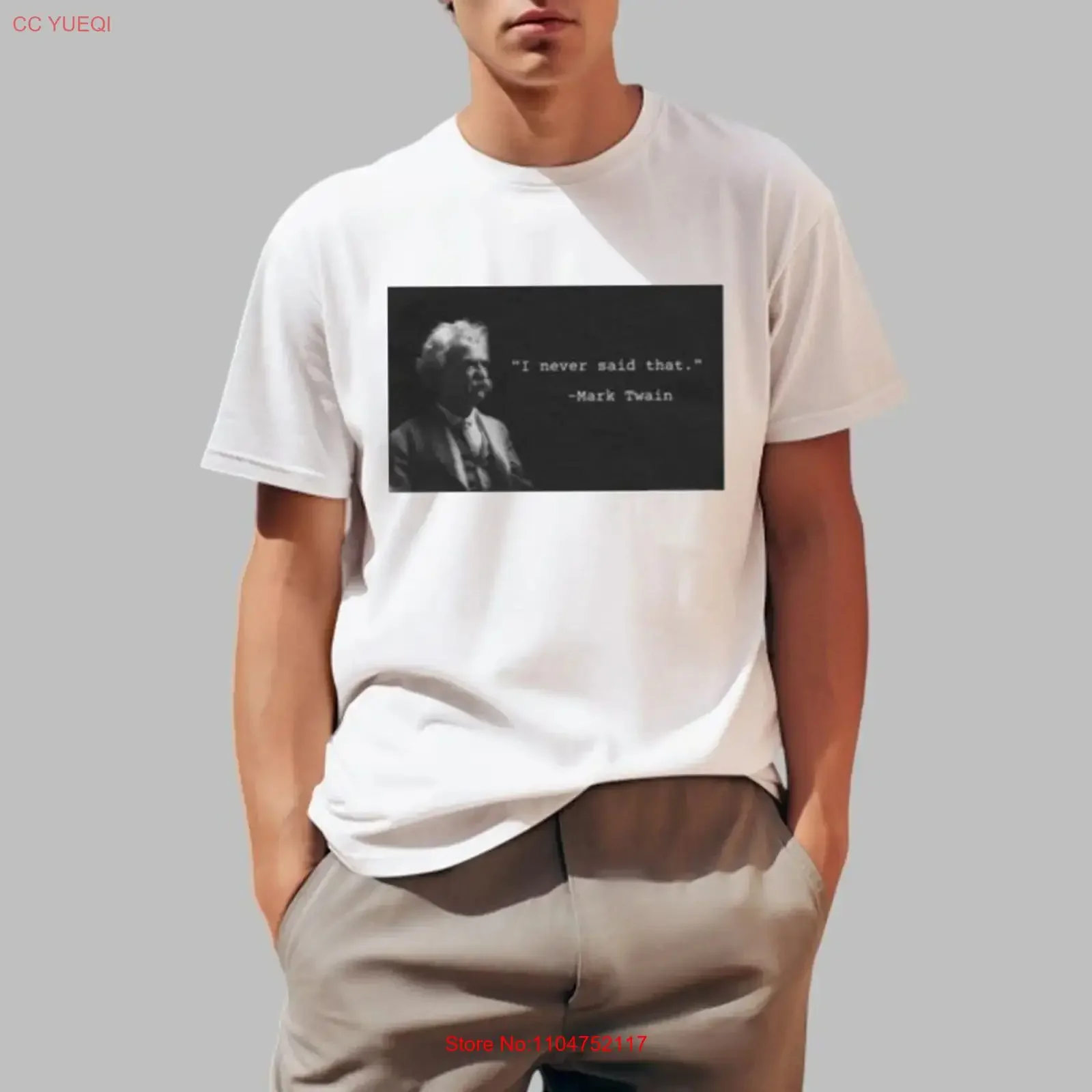 Dustin Anderson I Never Said That Mark Twain T Shirt Hot 2025 Size S 5XL vintage Washed designer clothes homme Breathable