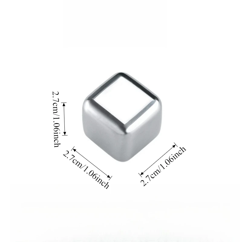 304 Stainless Steel Ice Cubes with Clips Quick-Freezing Metal Ice Pellets for Whiskey Red Wine Ideal Beverage Chiller