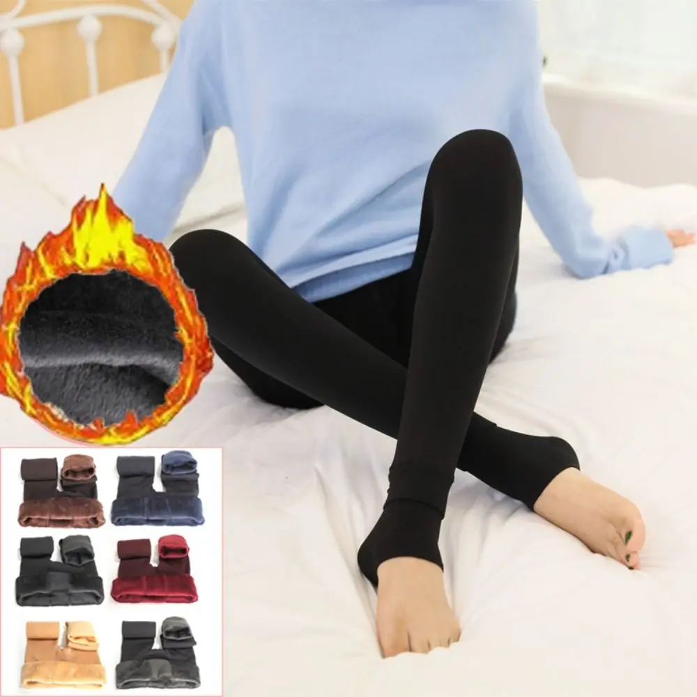 

Winter Autumn Fleece Leggings Warm Thicken Skinny Leggings Slim Fitting Leggings Ankle Legging Stretchy High Waist Leggings