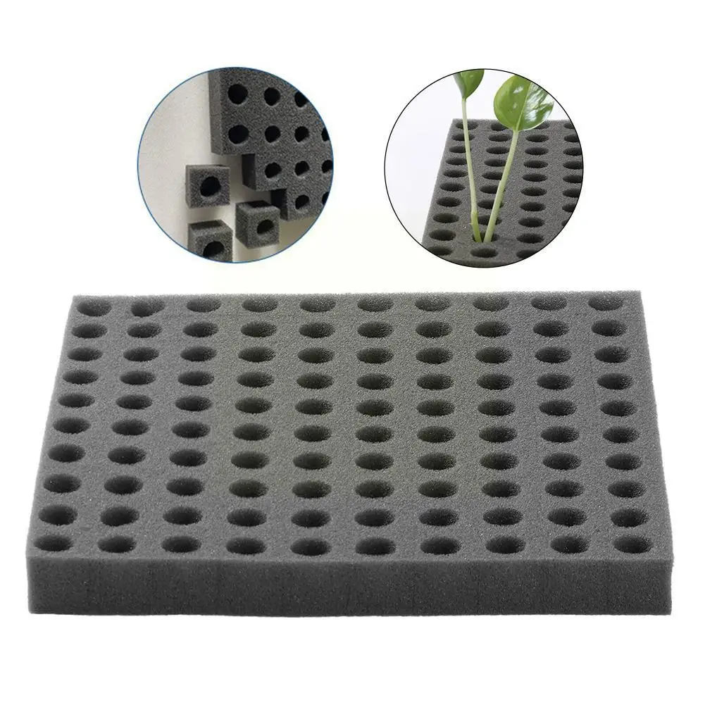 100 PCS Seedling Sponge Soilless Dirt Resistant Medium Seedling Seed Square Growth Hydroponics Cube Foam Sponge Pots trays