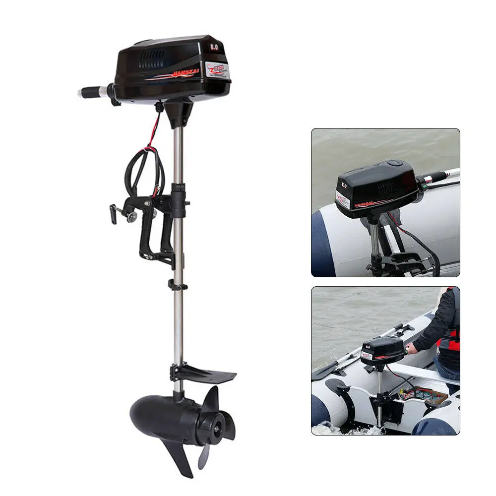 48V/60V 2200W Electric Outboard Motor 8HP/10HP Brushless Trolling Motor Inflatable Fishing Boat Engine Tiller Control 3000RPM