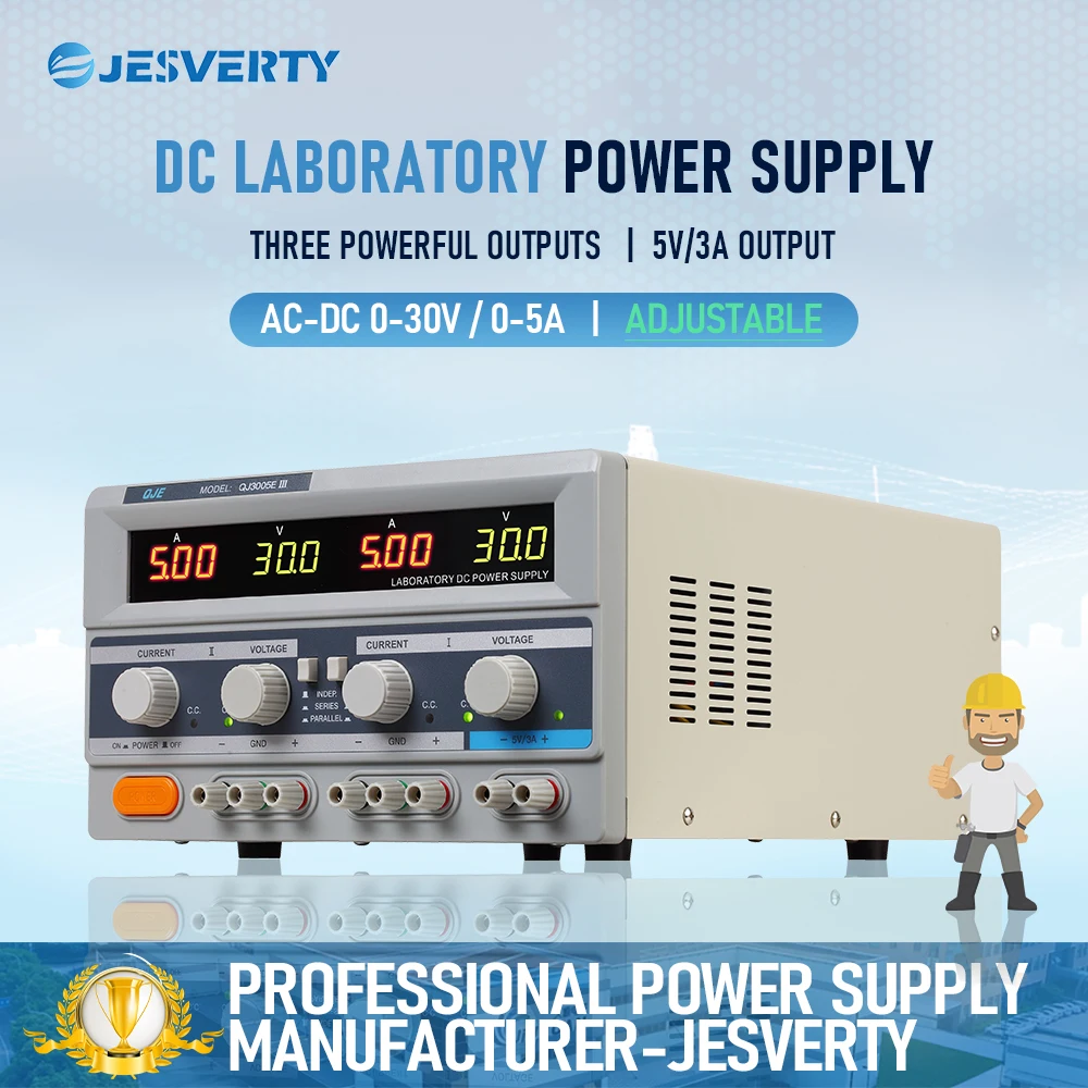 QJ3005Elll 3-Way Adjustable 315W Desktop Power Supply 0-30V 0-5A 3-Digit Display Current Limiting Switching Power Supply