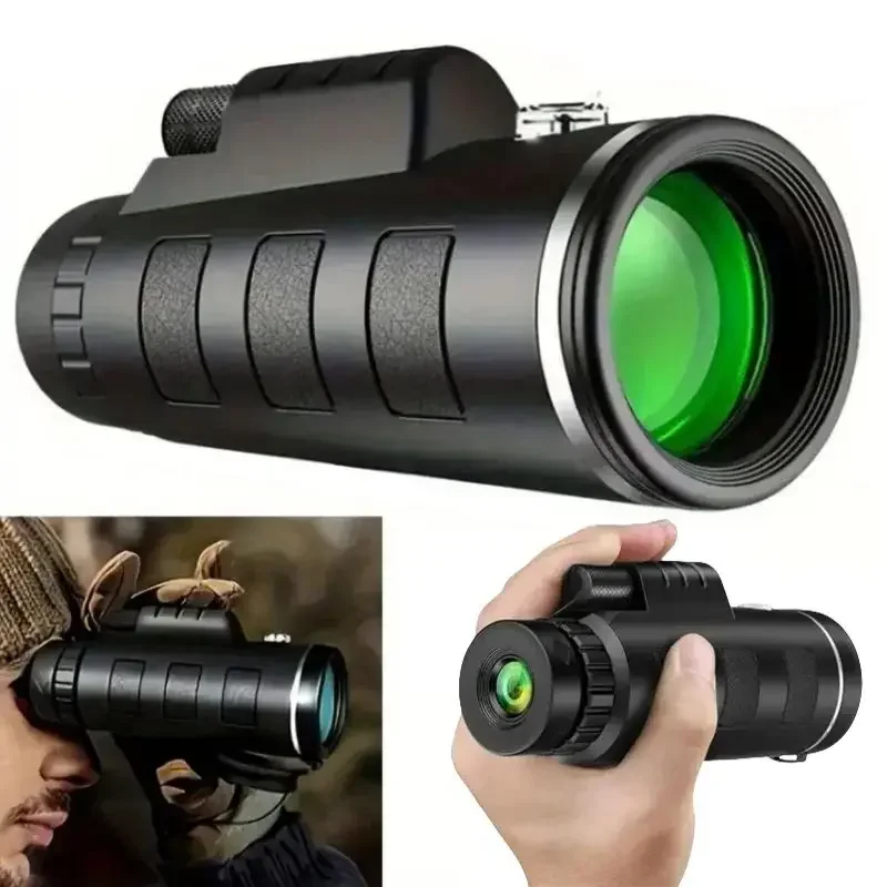 High Definition 40x60 Monocular Telescope Zoom Low Night Vision Powerful Binoculars with SmartPhone Holder For Camping