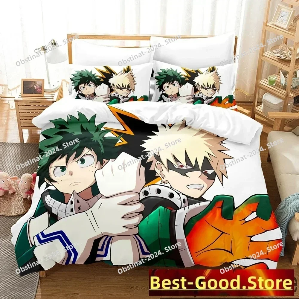 Anime My Hero Academia Bedding Set Printed single Comforter Quilt Bed Cover Duvet Cover Pillow Case 3 Pieces Set Kids Adult Size