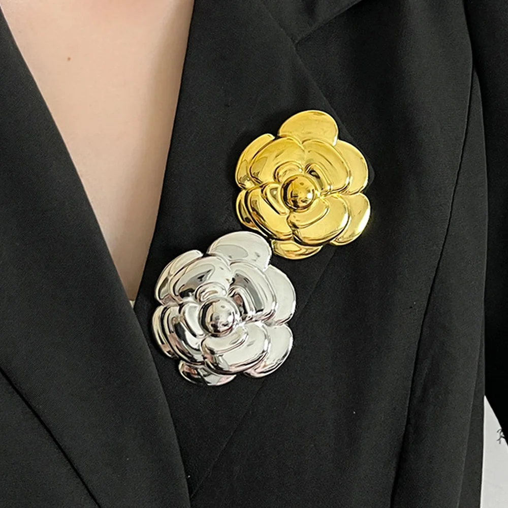 

Vintage Metal Flower Brooch Pins Retro Badge Niche Design Sense of Personality Corsage High-end Exquisite Suit Brooches Jewelry