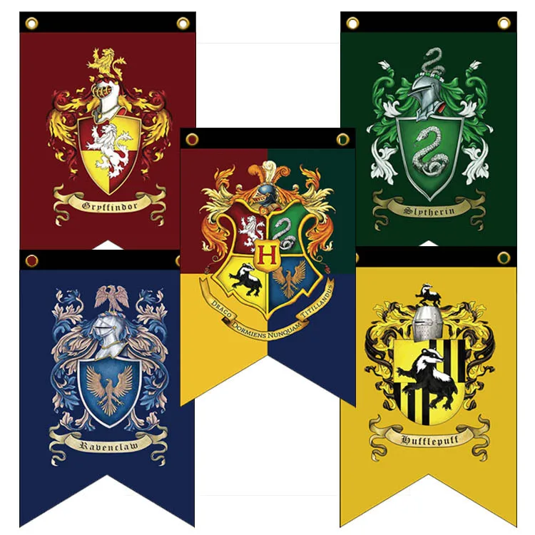 Hogwarts Flag College Flags 30x50cm Gryffindors Slytherins School Badge Banner Home Decoration Kids Birthday Gifts Toys