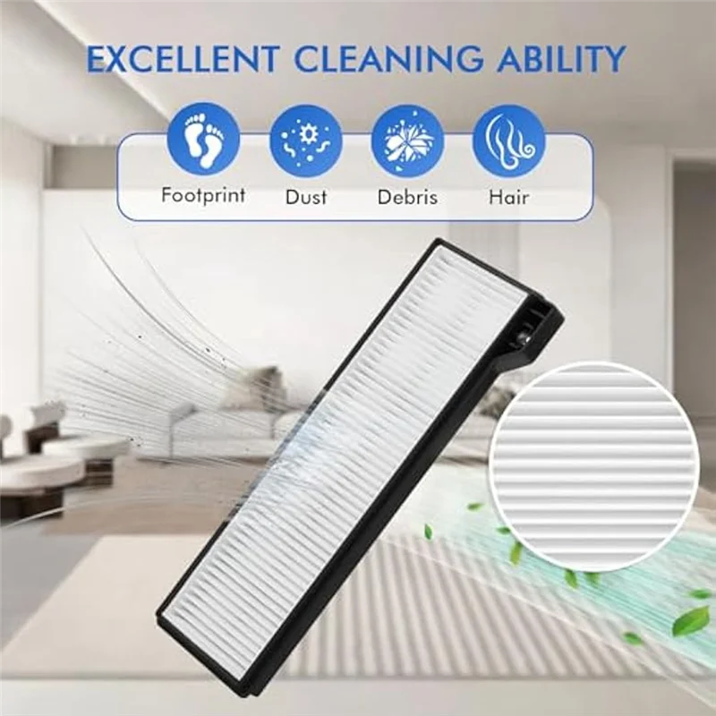 ABKO-Essential Replacement Parts For Eufy X10 Pro Omni: Two Roller Brushes, Eight Side Brushes, HEPA Filters, Mops, Dust Bags