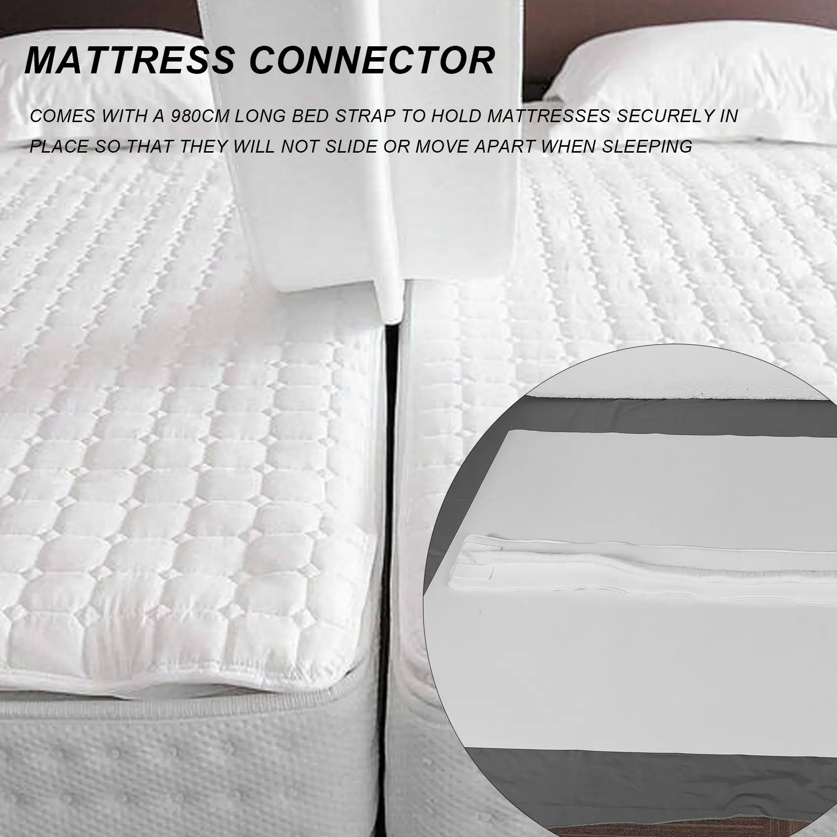 Connecteur de matelas réglable pour lit double, pont de lit, kit de convertisseur, remplissage d'espace