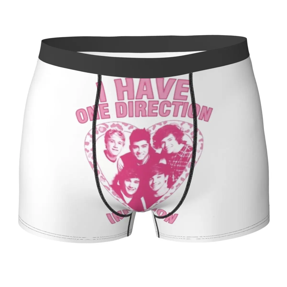 

1D Ones Music And Directions Logo Underwear Rock Band Pouch Boxershorts Printing Shorts Briefs Sexy Male Underpants Plus Size