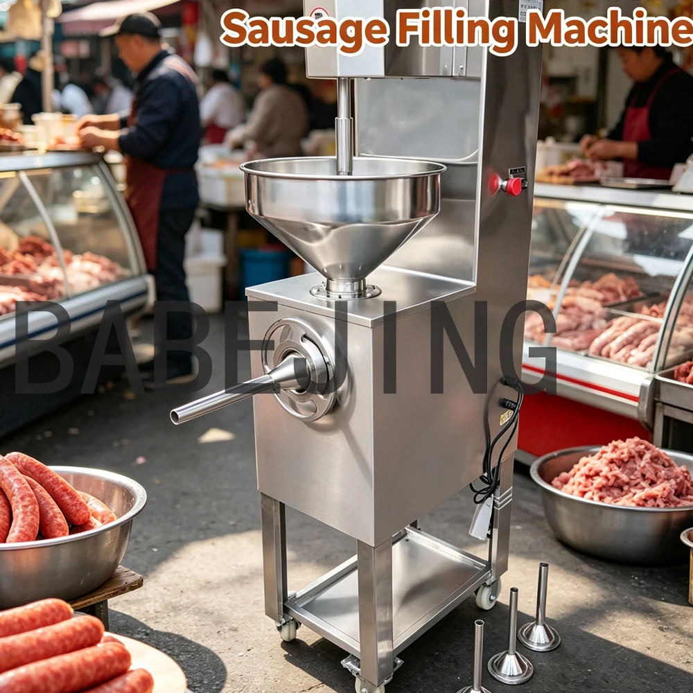 BABEJING Heavy Duty Stainless Steel Vertical Sausage Maker Fully Automatic Commercial Sausage Filling Machine for Business Use
