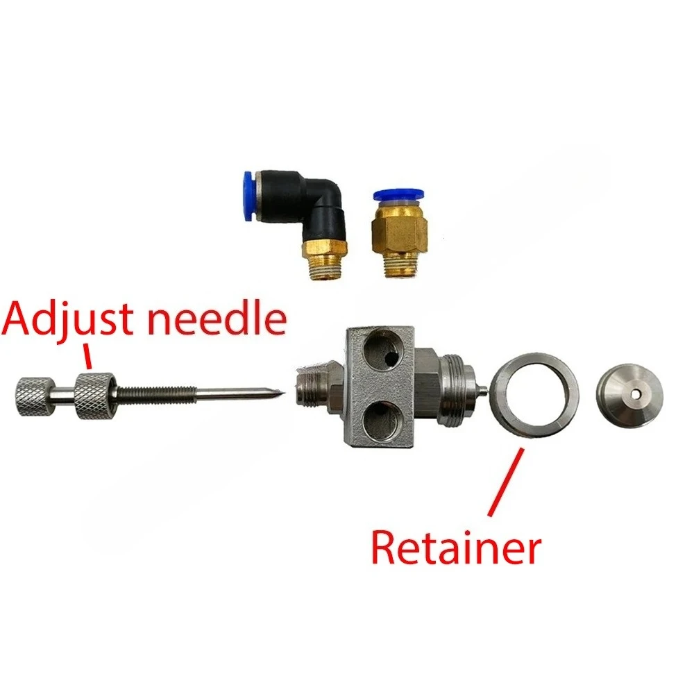 Customized 1/8 Inch Adjustable Siphon Type Air Atomizing Nozzle Full Cone Fine Mist Spray Nozzle For Humidification Dust Control