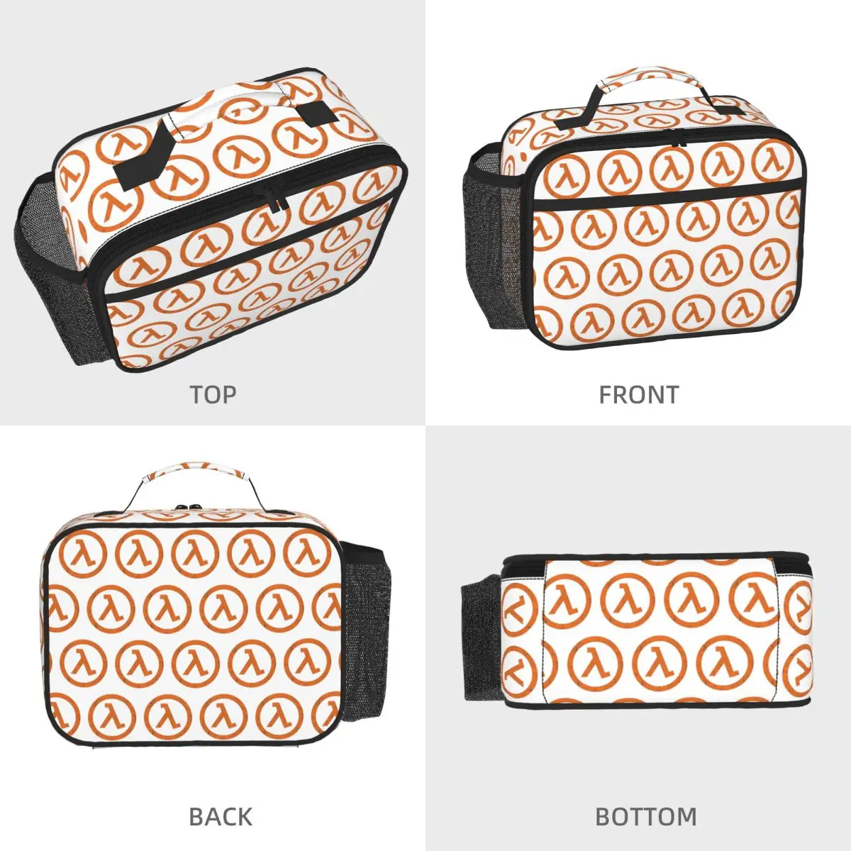 Half Life Lambda Symbol Insulated Lunch Bag for Women Children Portable Food Boxes Thermal Lunch Box Tote
