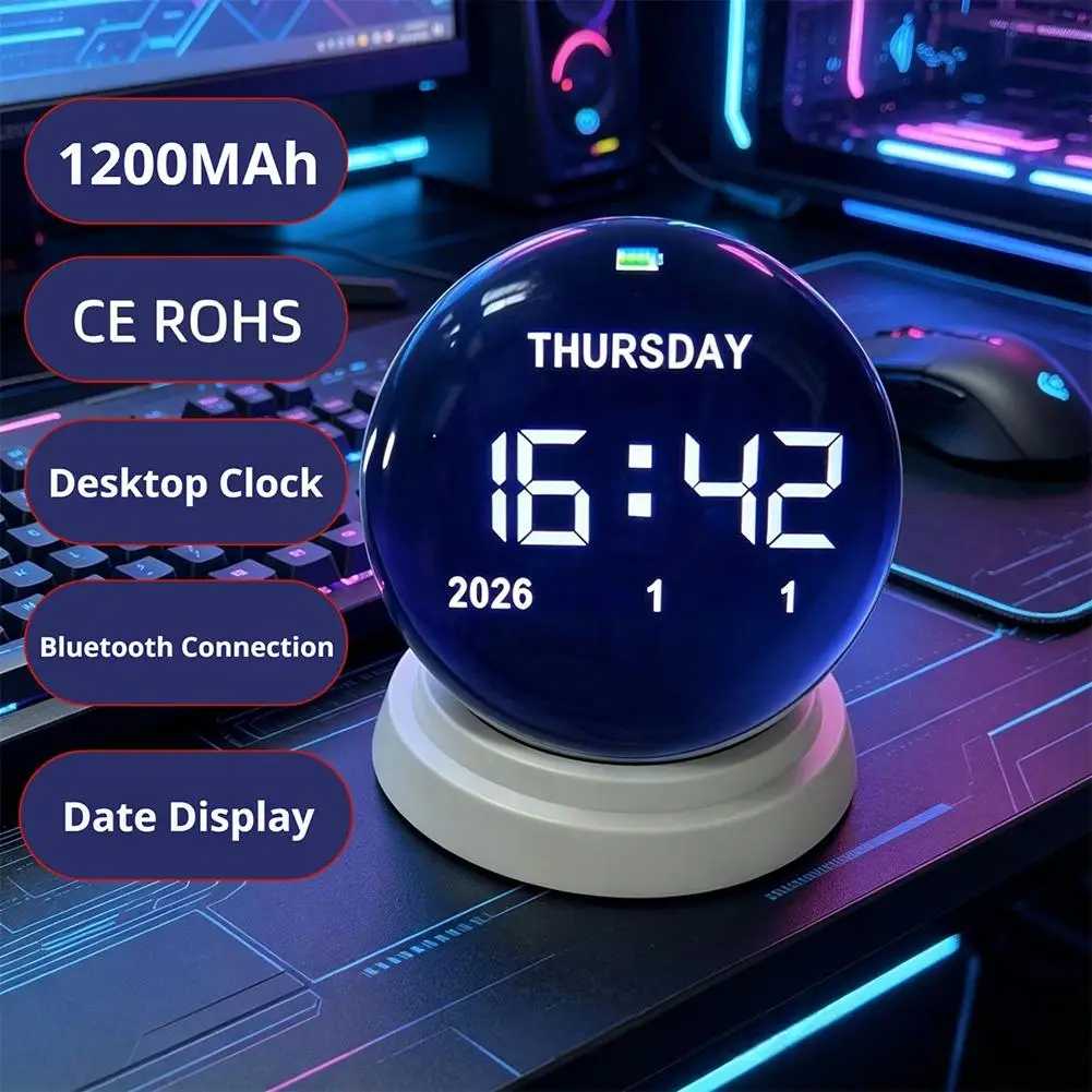 

1200mAh Rechargeable 3D Video Crystal Ball HD Dynamic Display Electronic Memory Ball Birthday Gift Souvenir