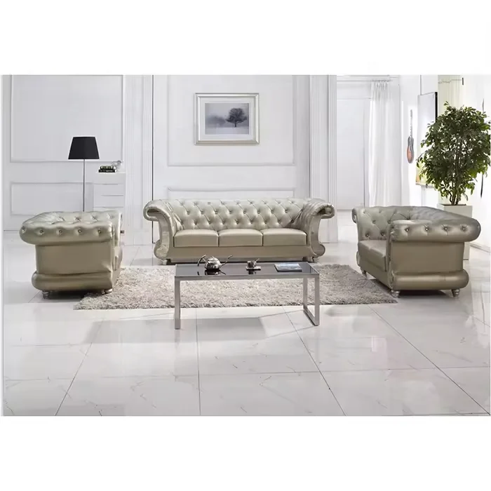 

*# Factory Direct Selling Living Room Furniture Sofa Sets, Nordic Light Luxury Genuine Leather Combination Simple Sofa