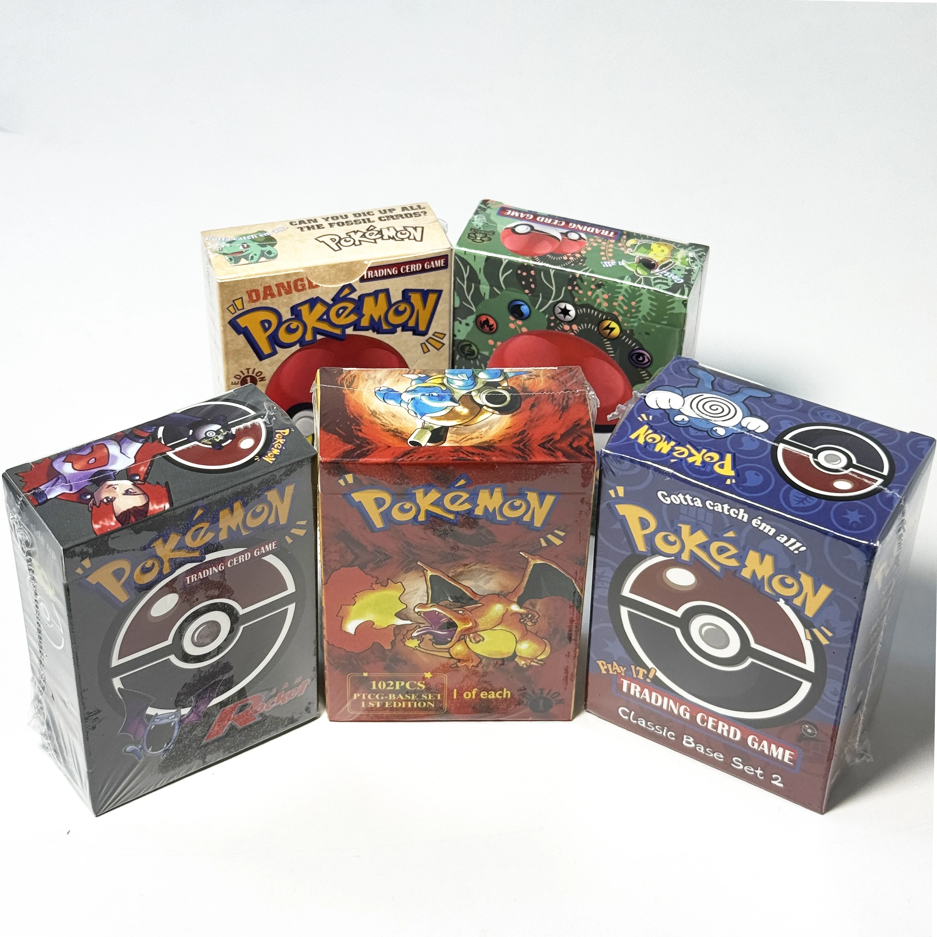 PKM Base Set Fossil Jungle Team Rocket Neo Destiny Booster Box 1999 2000 Year 1st Edition 1Box 36 Packs Proxy Game Cards Sealed