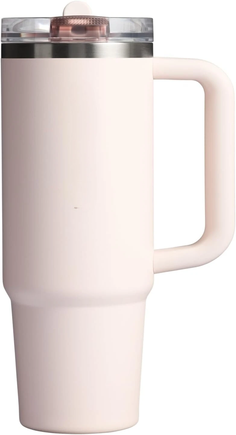 2026 New Tumbler, 30 Oz, Rose Quartz | Built-In Straw & Handle | Cupholder Compatible For Travel