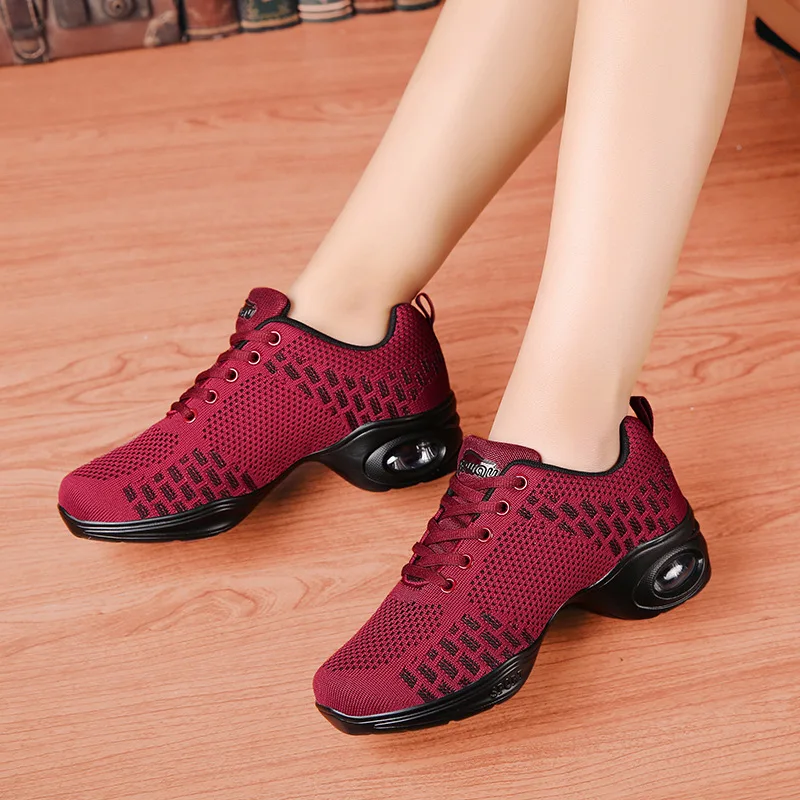 Fashion Sneakers Dance Shoes for Women ing Woven Mesh Comfortable Modern Jazz Dancing Shoes Girls Ladies Outdoor Sports Shoes