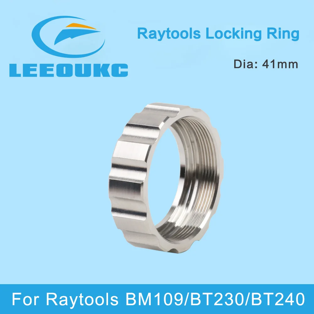 LEEOUKC  Laser Ceramic Locking Ring Fasten Nut 41mm For Raytools BT230/240 BM109 Fiber Laser Heads