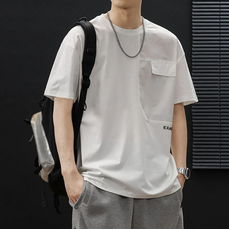 

Oversize T-shirt Loose Summer Men T-Shirts 7XL 6XL Pockets T-Shirt 150KG