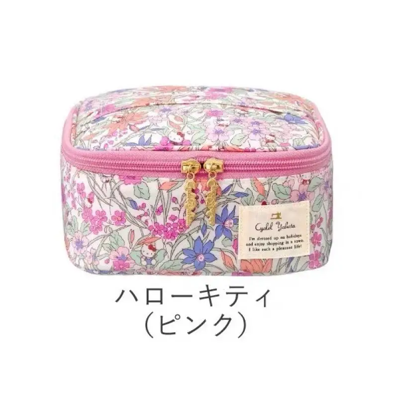 Portable Cosmetic Bag Hello Kittys Sanrios My Melody Anime Figure Kawaii Cartoon Printing Large Capacity Cosmetic Storage Bag