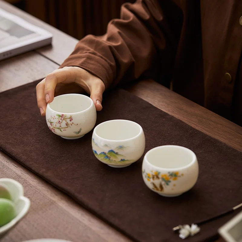 الرجعية اليدوية طقم شاي فنجان شاي سيراميك الخزف ماستر كوب الشاي الصيني درينكوير كوب الشاي شرب كوب كونغ فو فنجان شاي