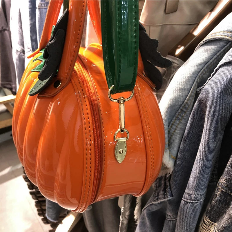 2022 Fashion New Women Bag Portable Messenger Bag PU Women Bags Pumpkin Shape Creative Handbags