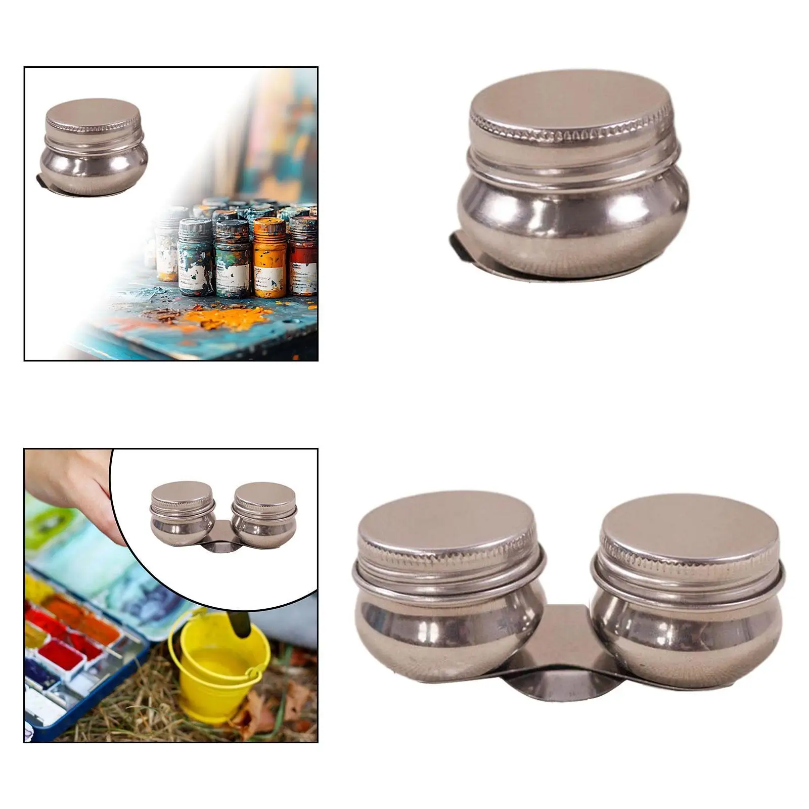 Oil Paint Dipper Cup Turpentine Solvent Container Oil Painting Palette Cup for Watercolor Artists Oil Paint Acrylic Solvents