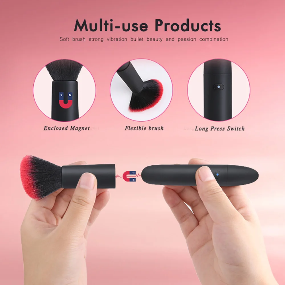 Rechargeable Makeup Brush Electric Makeup Brush 10-Frequency Multi-Function Waterproof Blush Brush Can Be Magnetically Removed