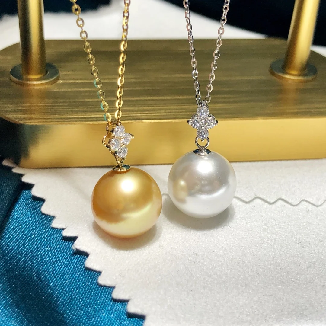 

DIY 18K Pearls Pendants Bases Pedestals Necklaces for Women Not Include Pearls JY