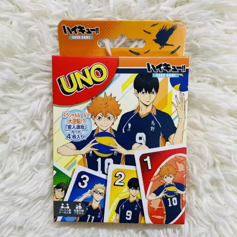 Mattel UNO Haikyuu HinataShoyo KozumeKenma, мультиплеер, настольная карта, покер, общежитие, Повседневная настольная игра, Интерактивная карточная игра