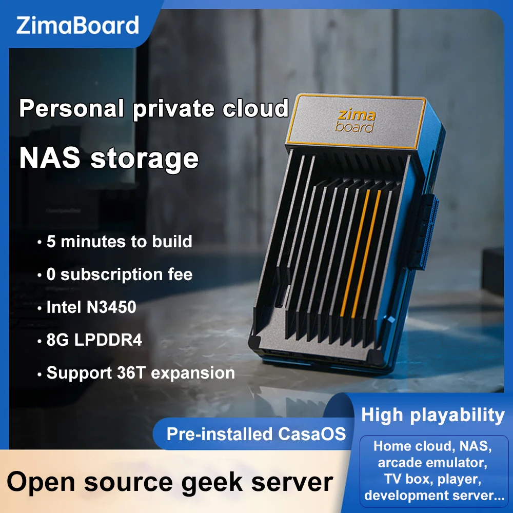 ZIMABOARD-Disque Dur Personnel avec Intel Celeron N3350 pour Serveur de Stockage NAS, Stockage Cloud Partagé, Capacité Maximale de 36 To