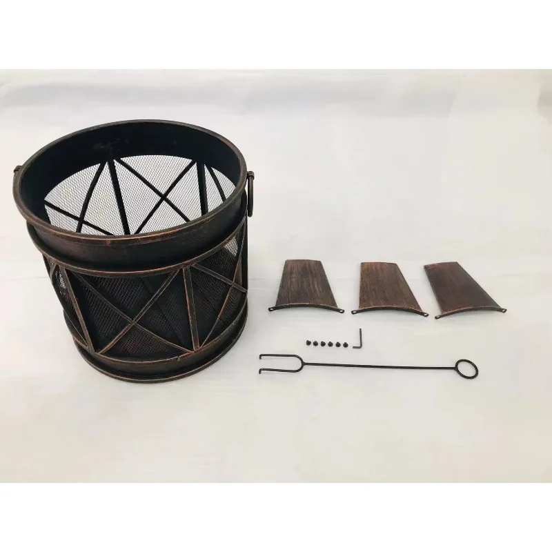 Outdoor wood burning portable cast iron fire pit campfire and camping picnic patio