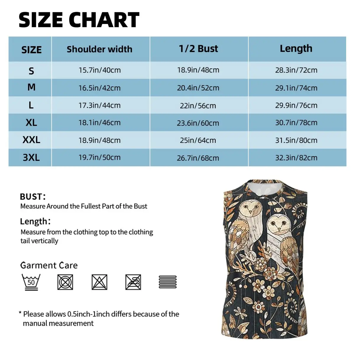 Wooden Wonderland Barn Owl Collag Men Printed Sleeveless T-shirt Casual Hip Hop Street Style Beach Holiday Tank Tops