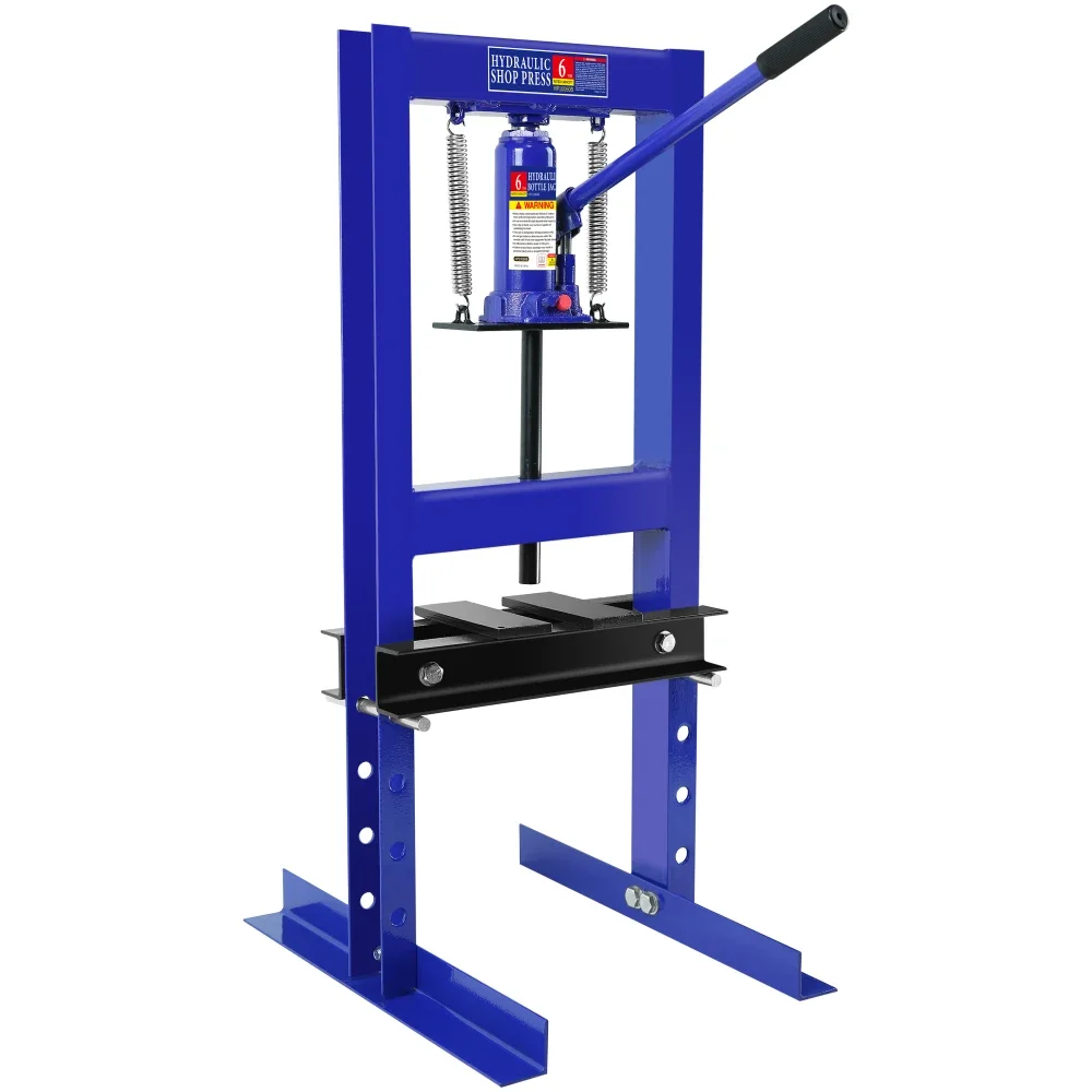 6 Ton Hydraulic H-Frame Garage Floor Adjustable Shop Press 6T with Plates  Repair Tools for Garages for Professional Shops