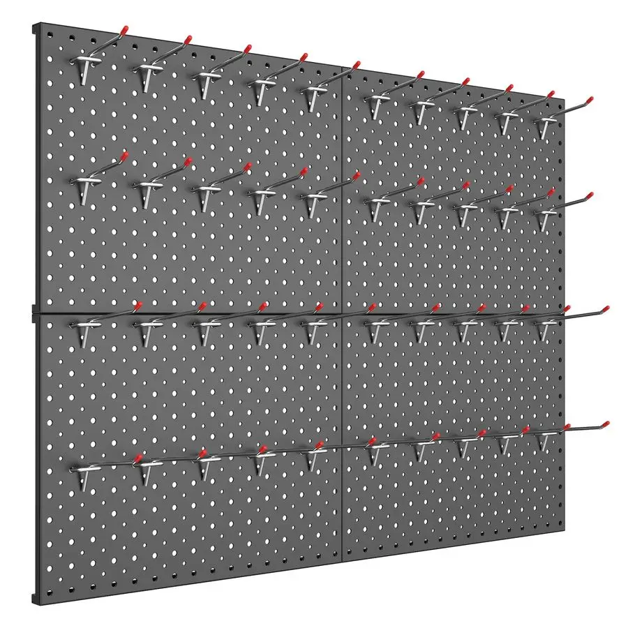 

Metal Pegboard Panels and Hooks for Garage, Workbench, Shop, Shed Tool Organizer Peg Board with 1 8 amp 1 4 Holes, Modular WallM