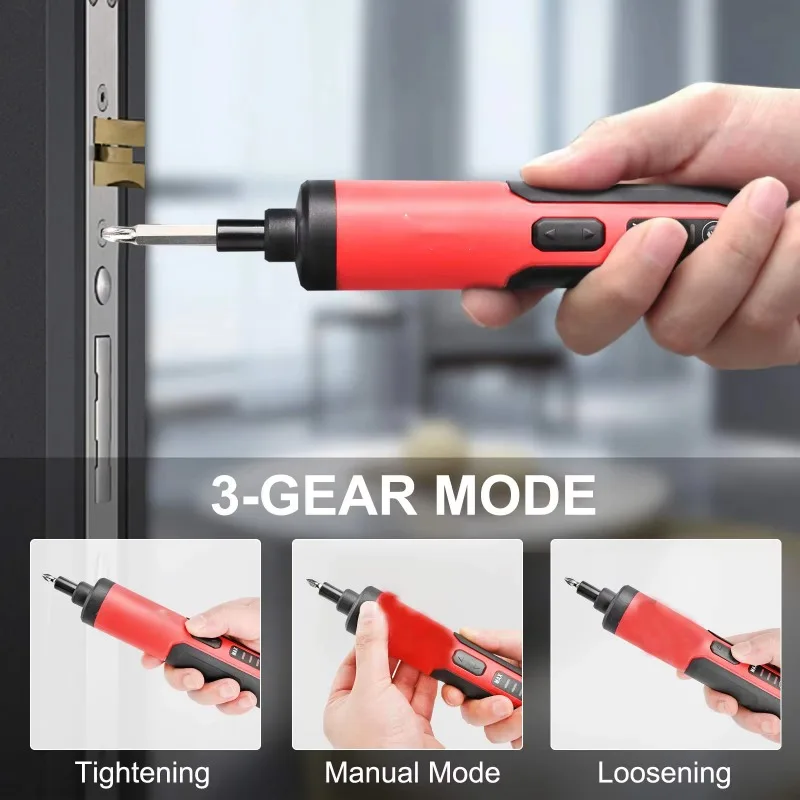 Electric Screwdriver Set 3.6V Li-ion Battery Powered Rechargeable Cordless Driver Drill USB Type C Mini Screw Driver Kit