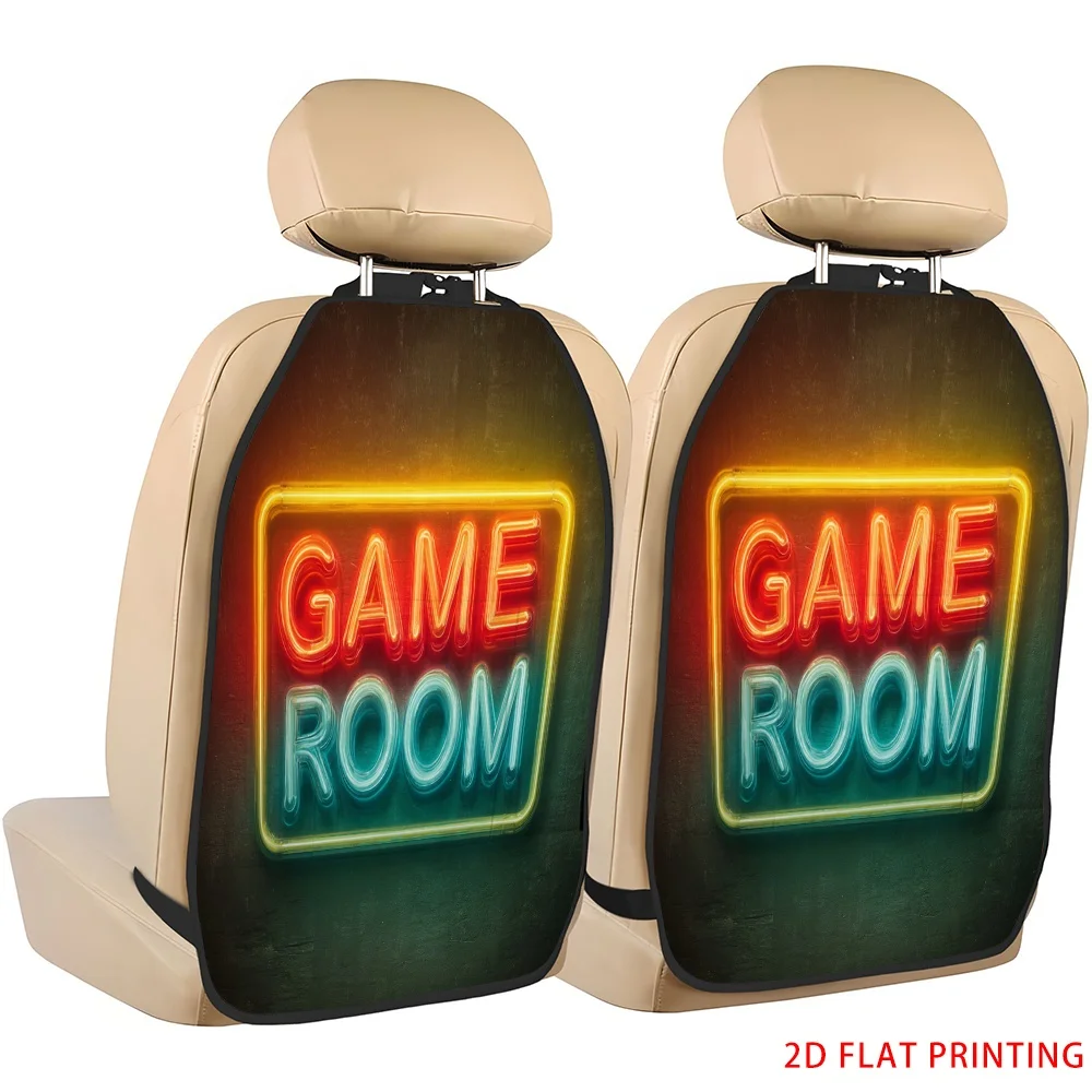2D Plane Printing 2pcs Backseat Protector Seat Covers Individuation Decoration Animal Friends Pattern Applies To Various Models