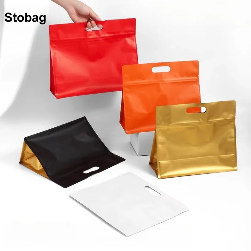 

StoBag 10pcs Food Coffee Packaging Tote Bag Aluminum Foil Sealed for Tea Beans Powder Nuts Storage Reusable Portable Pouches